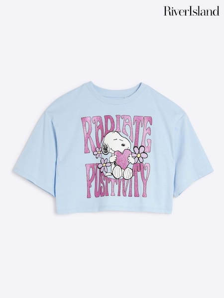 River Island Blue Girls Snoopy 100% Cotton T-Shirt (E66411) | €19