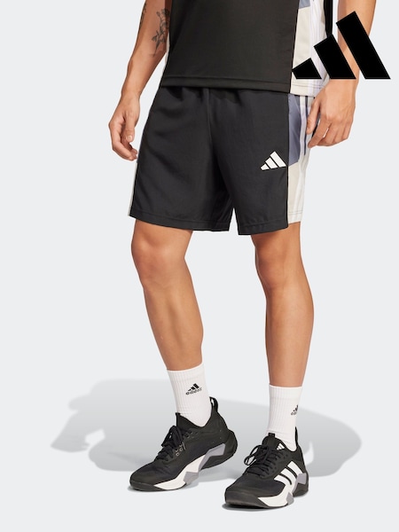 adidas Black Train Essentials Seasonal Colorblock Shorts (E66421) | €40