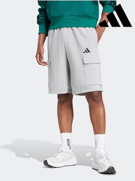 adidas Grey Essentials Feel Cozy French Terry Cargo Shorts (E66430) | R$ 325