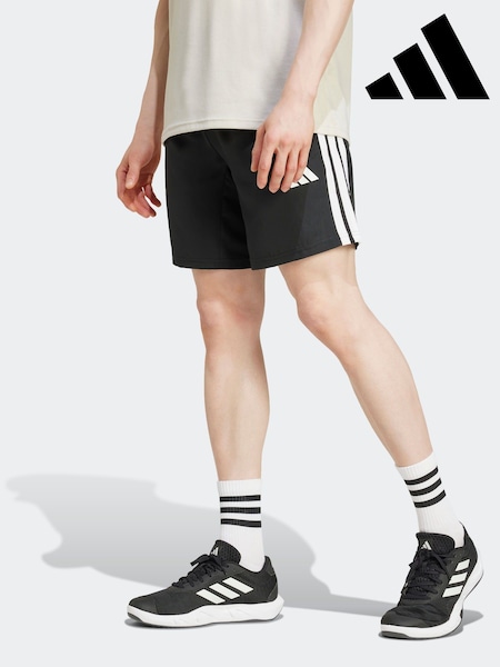 adidas Black Essentials Training 3-Stripes Woven Shorts (E66435) | R$ 275