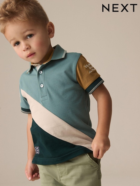 Green Short Sleeve Sash 100% Cotton Polo Shirt (3mths-7yrs) (E66449) | $18 - $22
