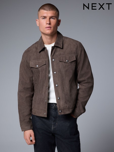 Dark Stone Faux Suede Western Jacket (E66496) | R$ 620