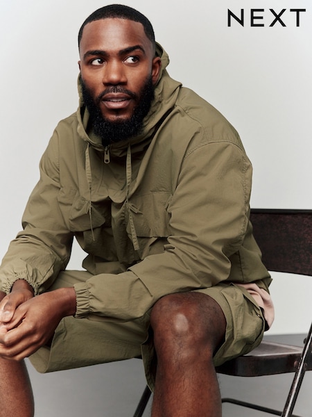 Khaki Green Overhead Quarter Zip Jacket (E66510) | €51
