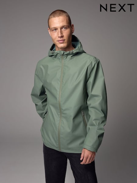 Sage Green Waterproof Rubberised Anorak (E66513) | €75