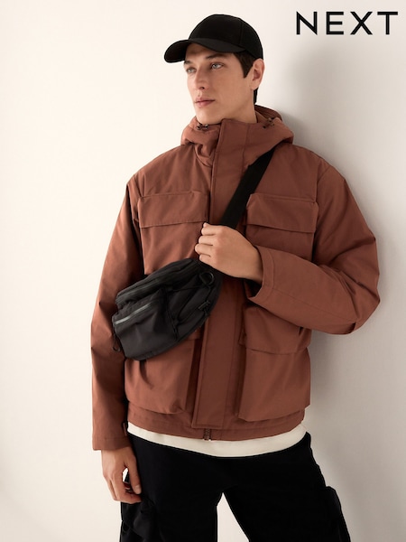 Rust Brown Waterproof Ripstop Technical 4 Pocket Jacket (E66532) | €107