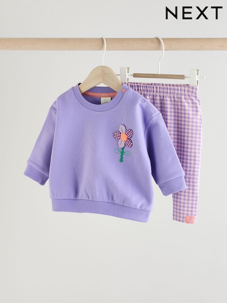 Purple Flower Baby Sweater and Leggings Set (E66540) | €18 - €21