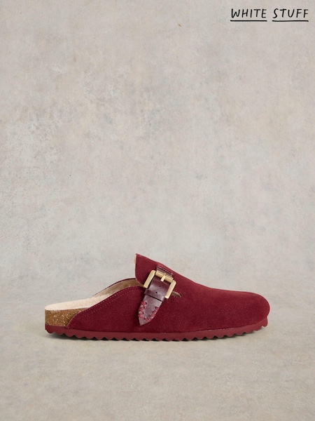 White Stuff Red Myrtle Suede Slip-On Mules (E66577) | AED240