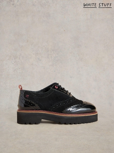 Black - White Stuff Chunky Lace Up Brogues (E66582) | 350 LEI