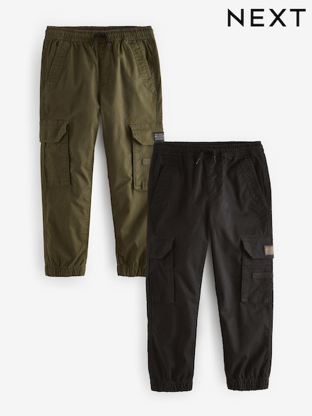 Schwarz/Khaki-Grün - Cargo Trousers 2 Pack (3-16yrs) (E66588) | 43 € - 57 €