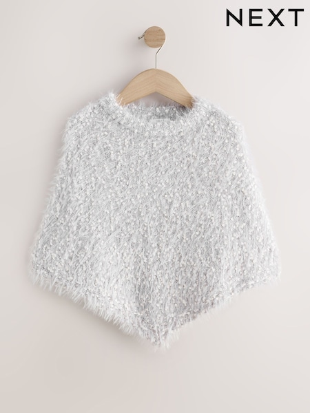 Grey - Knitted Poncho (3-16yrs)