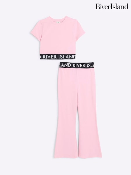 River Island Girls 100% Cotton Top and Kickflare Trousers Set (E66607) | ‏105 د.إ.‏