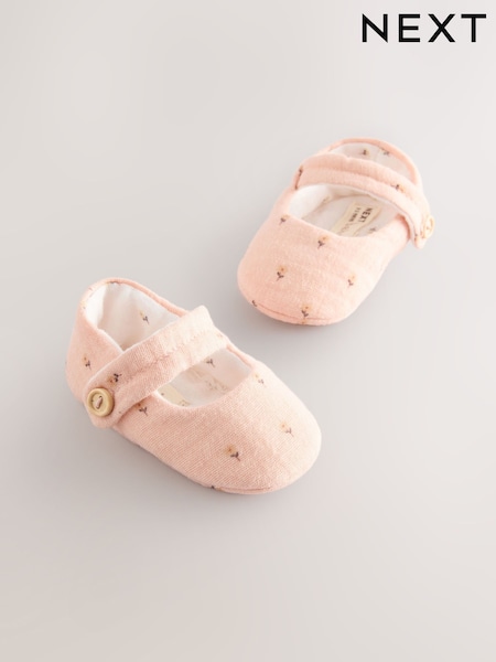 وردي طباعة زهور - Baby Textile Mary Jane Shoes (0-18mths) (E66630) | ‏53 ر.س.‏