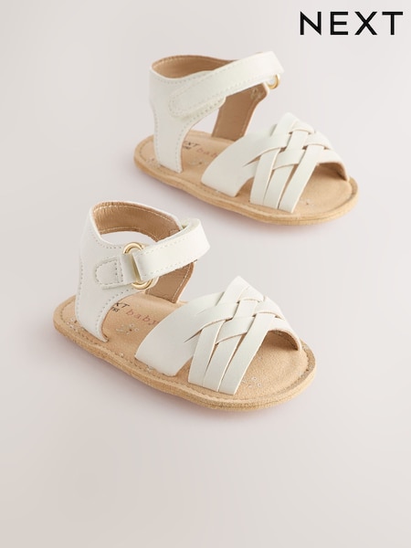 White Baby Sandals (0-24mths) (E66642) | AED46