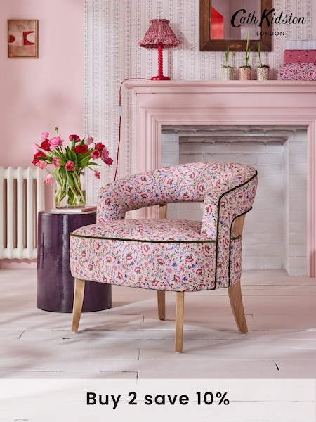 Cath Kidston Feather Ditsy Coral Pink Remi Accent Chair (E66663) | €314