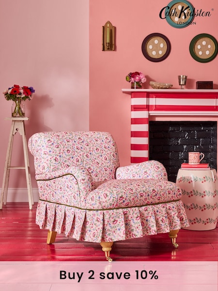 Cath Kidston Feather Ditsy Coral Pink Lilly Accent Chair (E66666) | €600