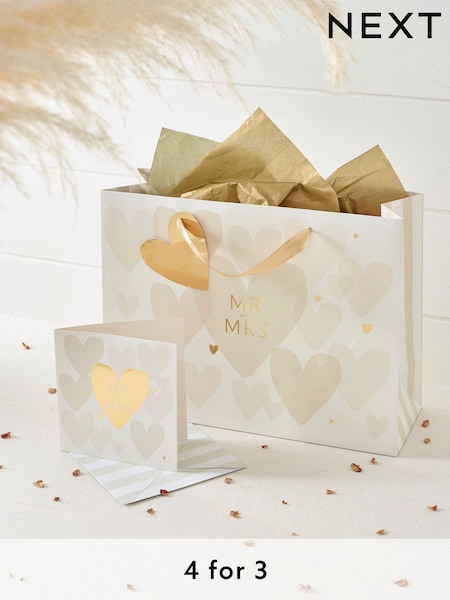 Mr and Mrs Country Wedding Gift Bag and Card Set (E66682) | 156 грн