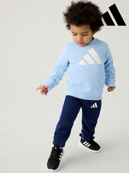 adidas Blue Infant Essentials Sweatshirt and Joggers Set (E66803) | $39