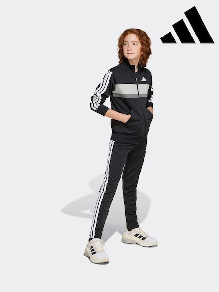 adidas Black Seasonal Essentials Tiberio 3-Stripes Tricot Kids Tracksuit (E66805) | kr543