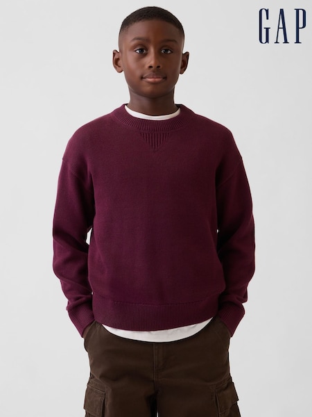 Burgundy - Gap Relaxed Jumper (4-13yrs)