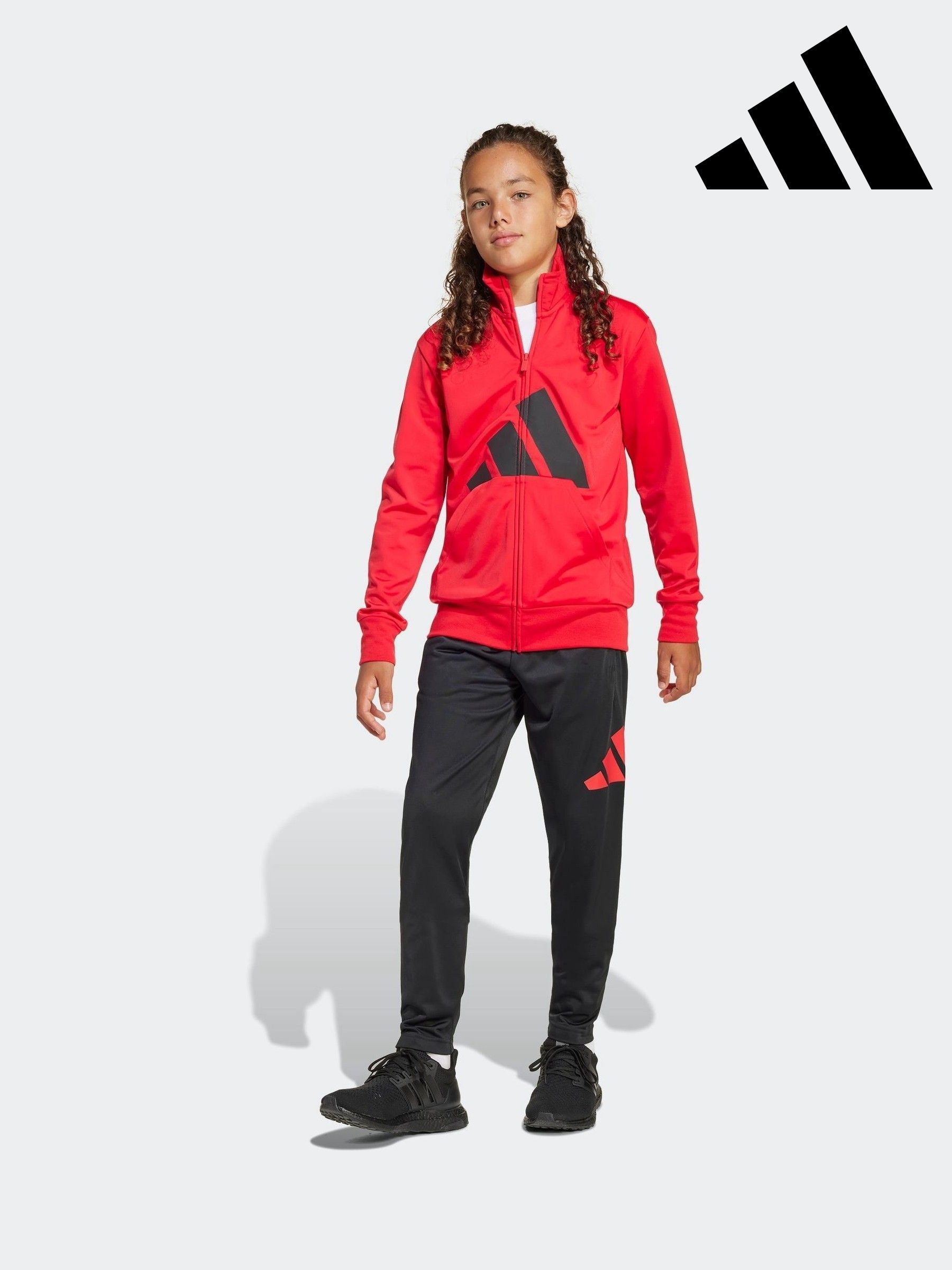 adidas red black tracksuit