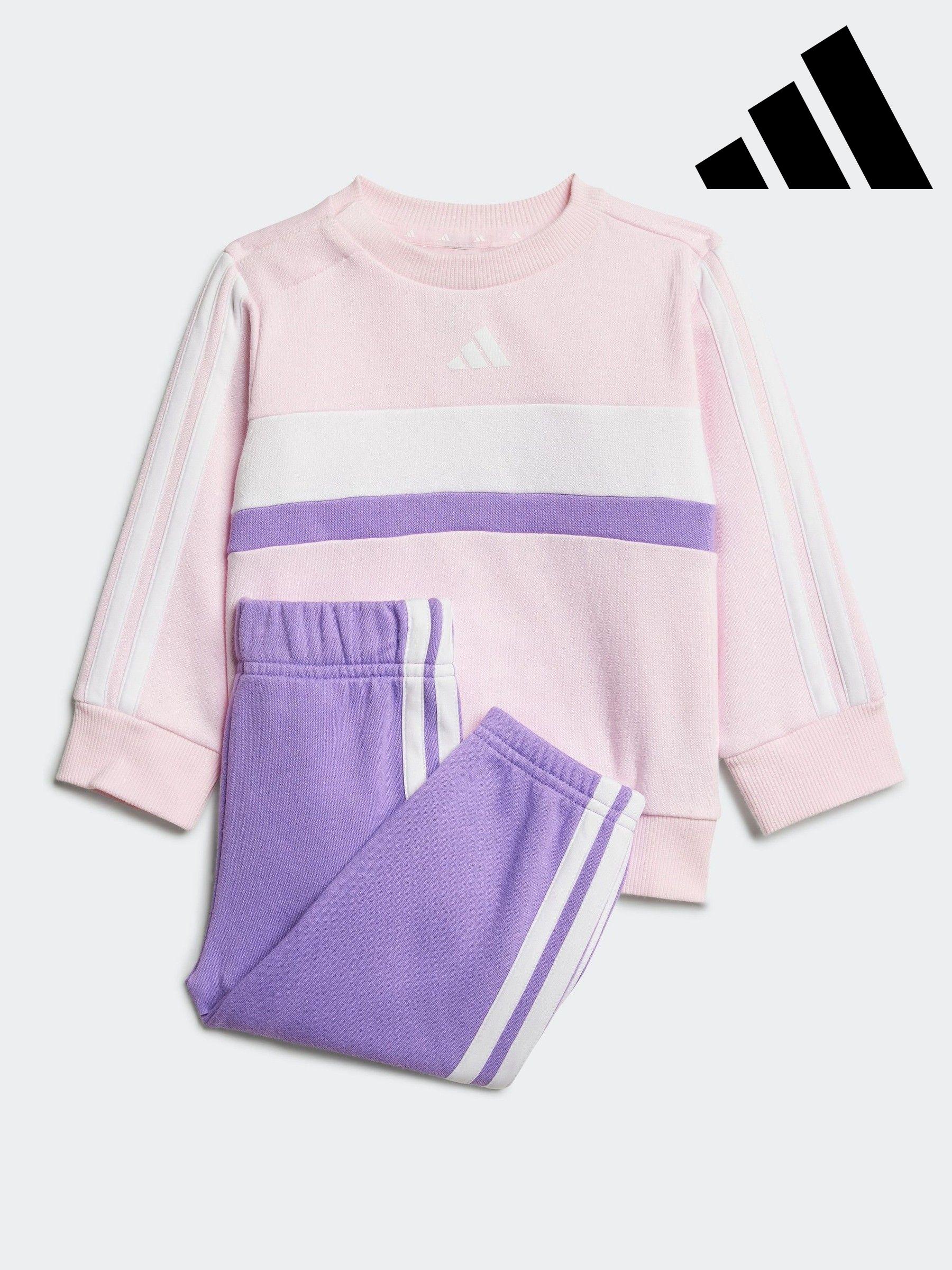 Girls purple adidas tracksuit cheap