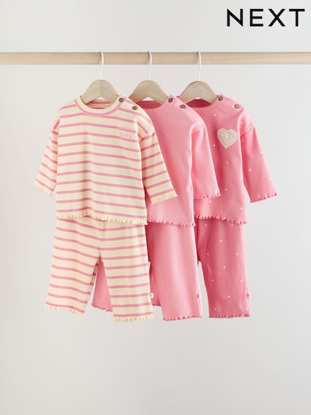 Pink/ White Baby Long Sleeve Tops & Leggings 6 Pack Set (E66976) | $61 - $66