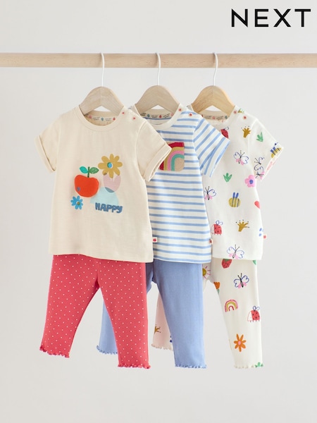 White/Red/Blue Character - Printed Character Baby Tops and Leggings 6 Pack Set (E66978) | 39 € - 41 €
