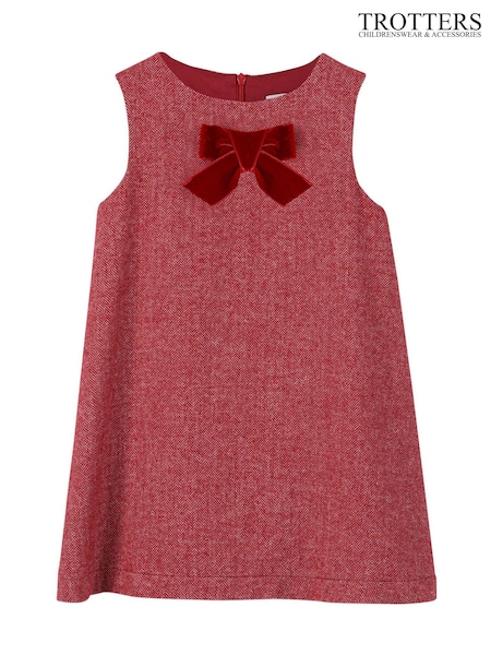 Trotters London Herringbone Georgina Bow Dress (E66997) | €89 - €97