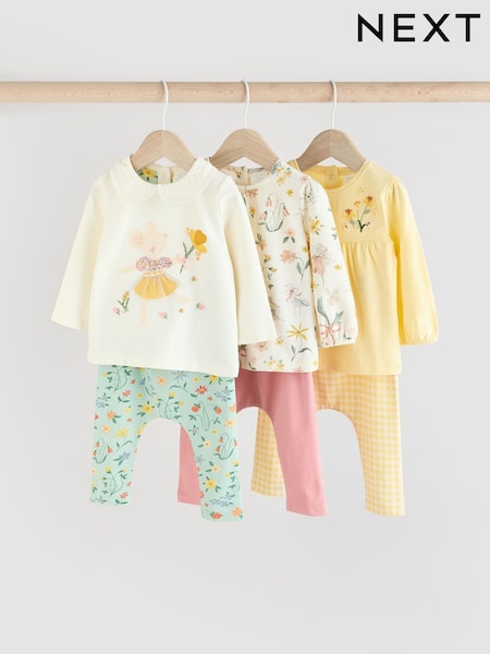 Yellow Fairy Mouse - Baby Long Sleeve Top And Leggings 6 Piece Set (0mths-3yrs) (E67029) | 41 € - 44 €