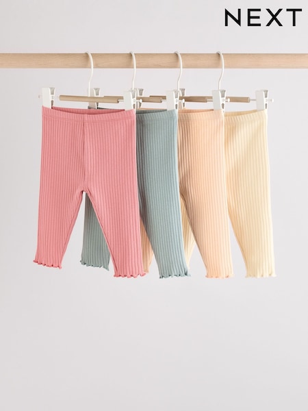 Blau und Pink - Baby Leggings 4 Pack (0mths-2yrs) (E67040) | 18 € - 21 €