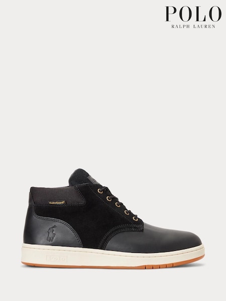 Negru - Pantofi sport impermeabili din piele întoarsă Polo Ralph Lauren (E67124) | 605 LEI