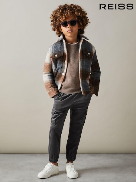 Reiss Steel Grey Aymos 3-9 yrs Corduroy Drawstring Trousers (E67135) | € 42