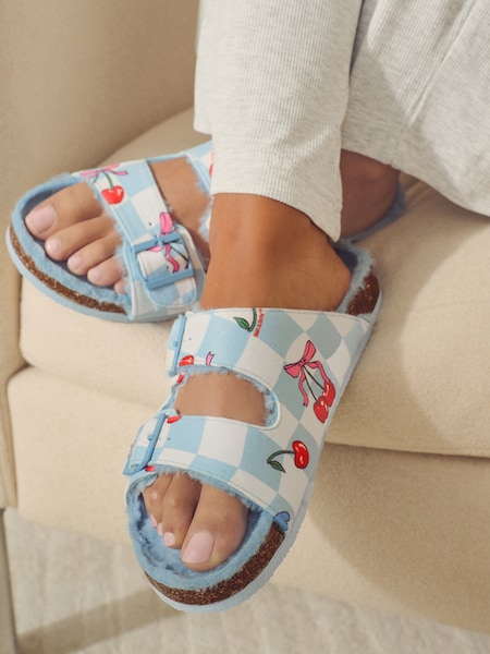 Bath & Body Works Blue Check Cherry Slippers (E67246) | ₪121