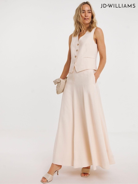 JD Williams Cream Washed Textured Full Skirt (E67309) | 156 LEI