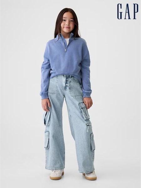 Gap Blue Mid Rise Double Cargo Baggy Jeans (5-13yrs) (E67393) | €46