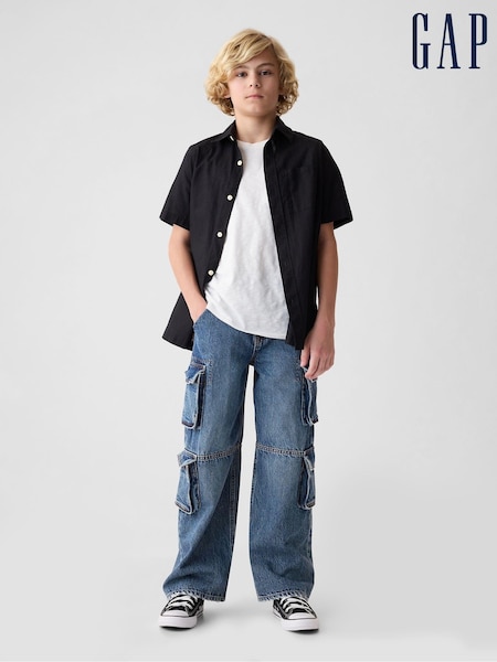 Gap Blue Double Cargo Baggy Jeans (5-13yrs) (E67402) | €50