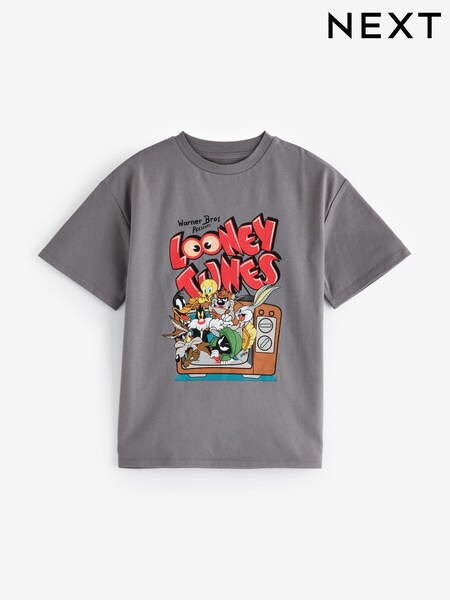 Grey Oversized Looney Tunes Graphic 100% Cotton T-Shirt (3-16yrs) (E67431) | €9 - €12