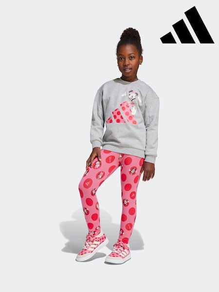 adidas Grey Grey Disney Minnie Mouse Sweatshirt and Leggings Set (E67432) | R$ 495