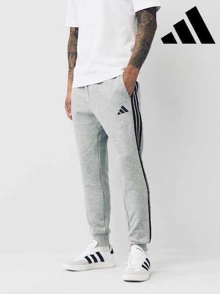 adidas Grey Essentials 3-Stripes Fleece Joggers (E67439) | AED221