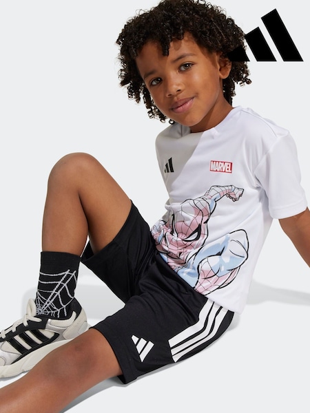 adidas White Spider-Man T-Shirt And Shorts Set (E67442) | $69