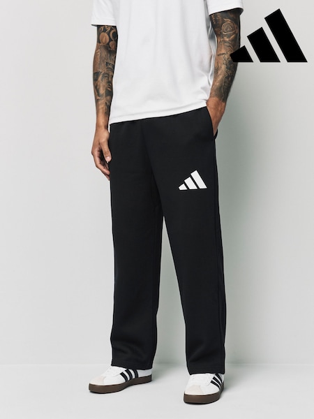 adidas Black Essentials Wide Leg 3 Bar Logo Joggers (E67449) | AED221