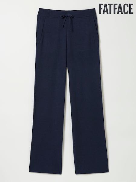 FatFace Knitted Blue Navy Lounge Wide Leg Joggers (E67466) | €39.50