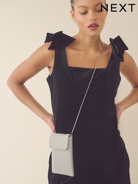 Silver ton - Sparkle Cross-body Phone Bag (E67540) | kr420