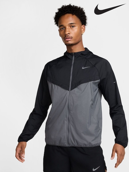 Nike Black/Grey Dri-FIT Stride Woven Running Jacket (E67584) | €141