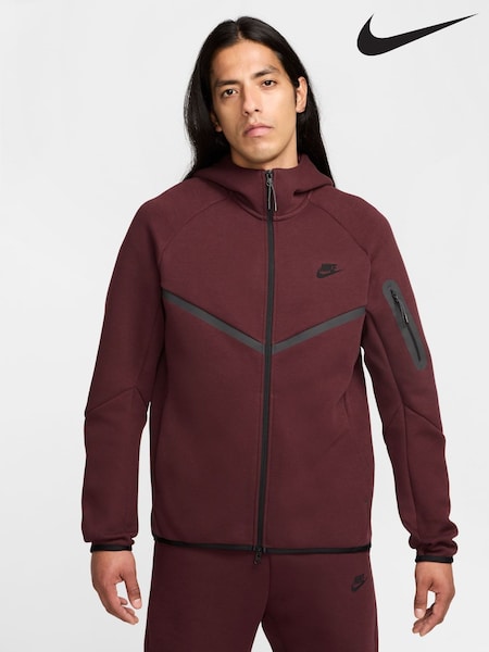 Burgundy Crush - Nike Tech Fleece Zip Up Hoodie (E67662) | kr2 320