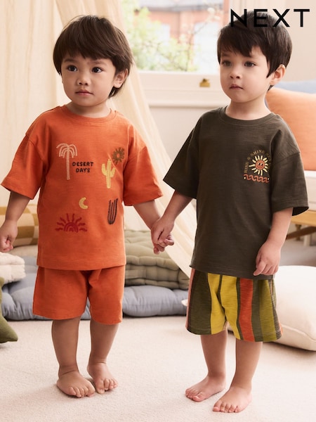 Grün/Orange - 100% Cotton Short Pyjamas 2 Pack (9mths-12yrs) (E67675) | 21 € - 33 €