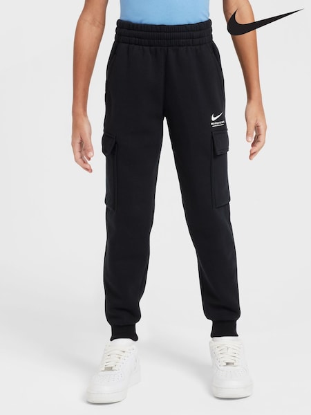 Nike Black Sport Inspired Fleece Cargo Joggers (E67693) | €57