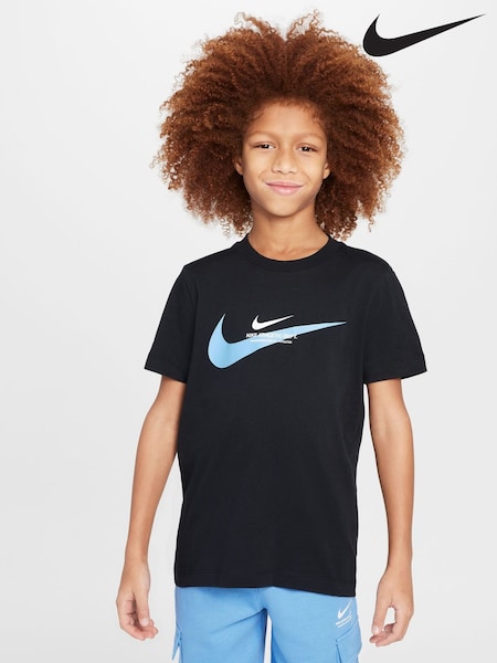 Nike Black Sports Inpsired Graphic 100% Cotton T-Shirt (E67736) | €33