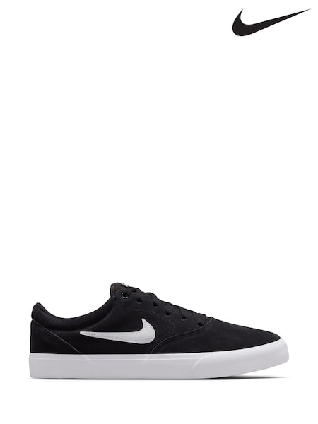 Nike Black/White Charge Suede Low Trainers (E67781) | €85