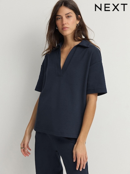 כחול כהה - Jersey Polo Shirt (E67805) | ‏113‏₪